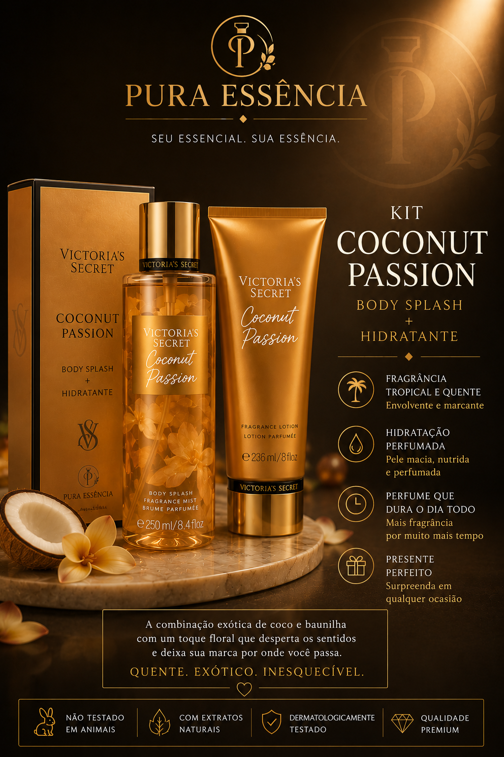 Kit Victoria Secret Coconut Passion