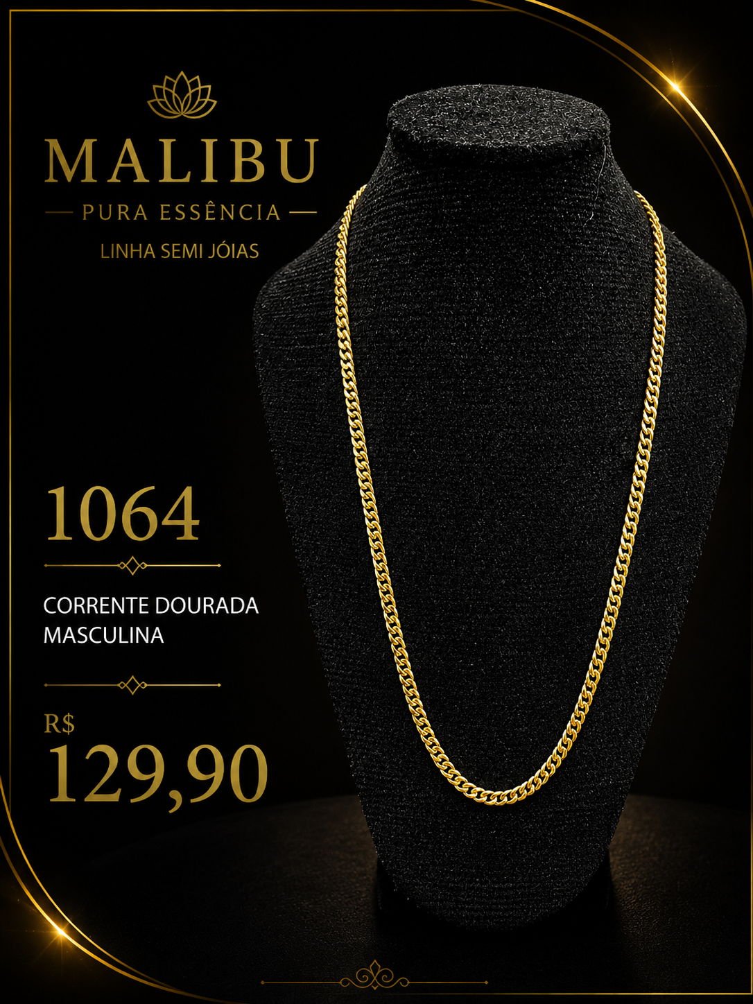 Corrente dourada masculina