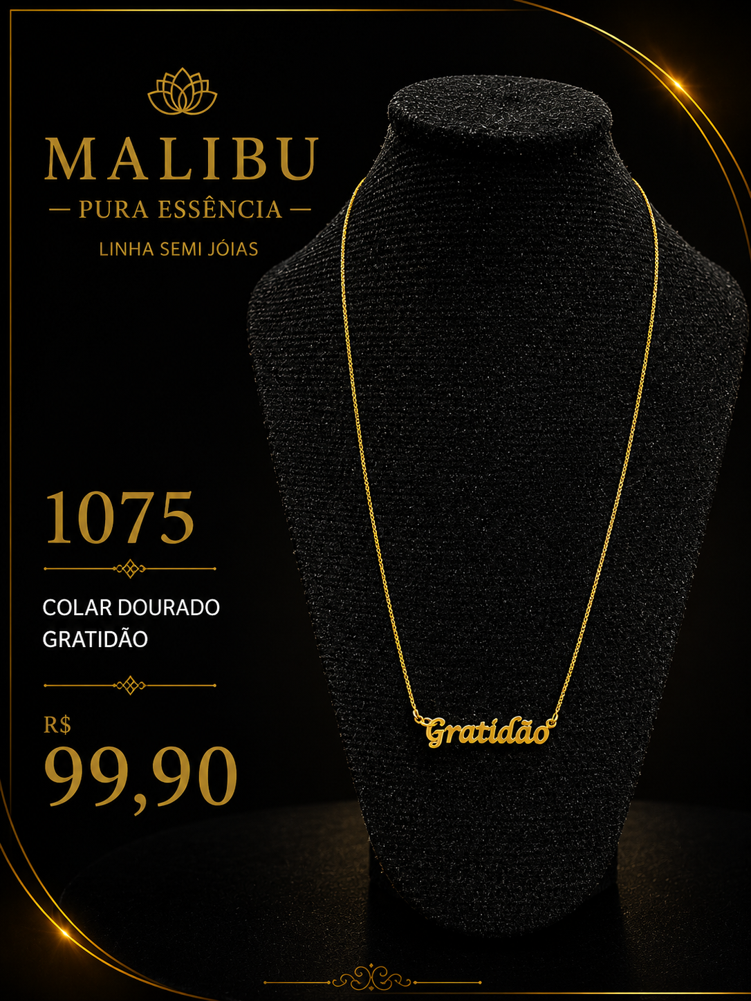 colar dourado gratidão