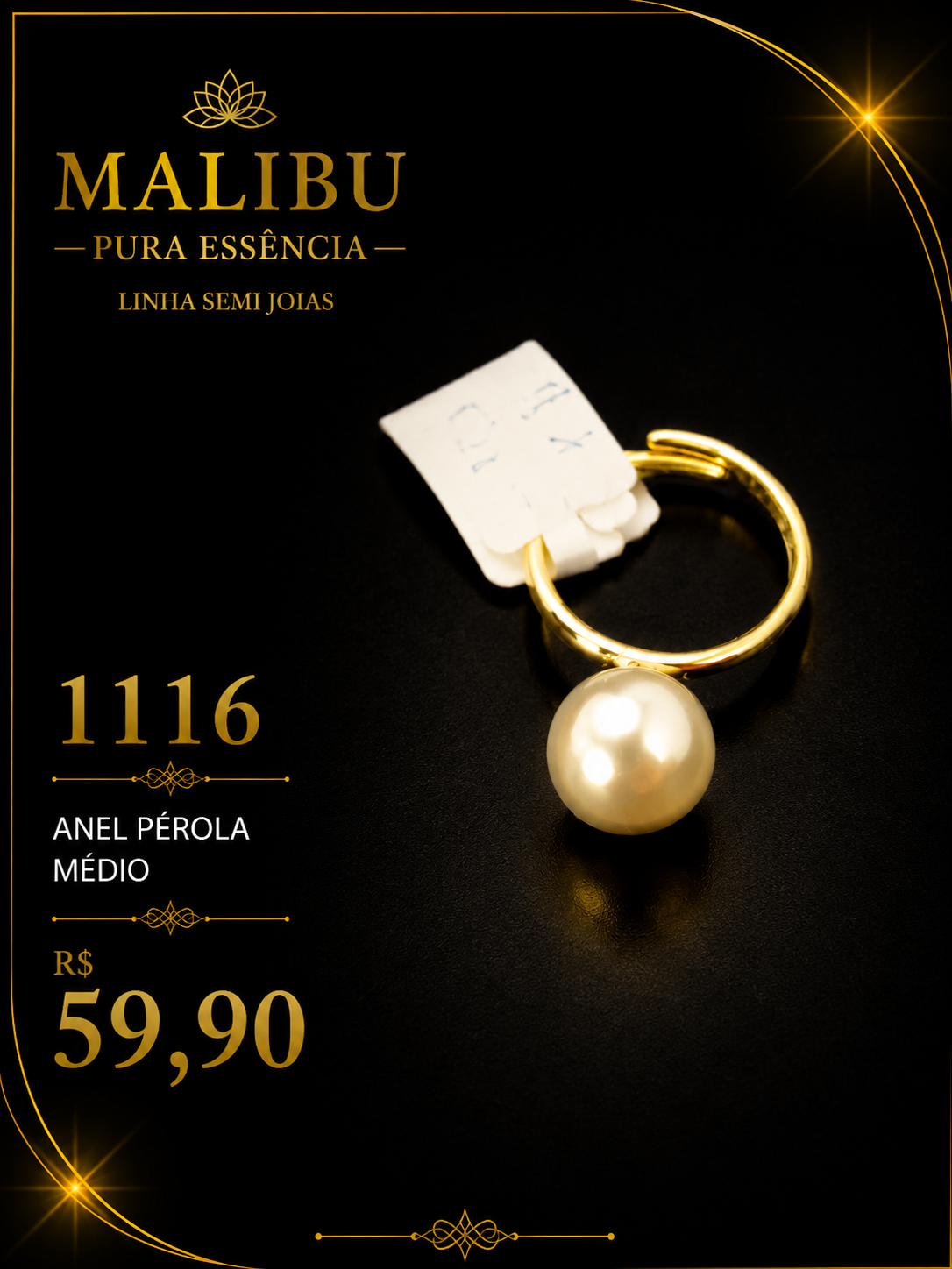 anel perola medio